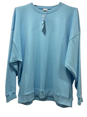 Year of Ours Crew Neck Sweatshirt XL 2XL Light Blue Pullover Cotton NWT NEW